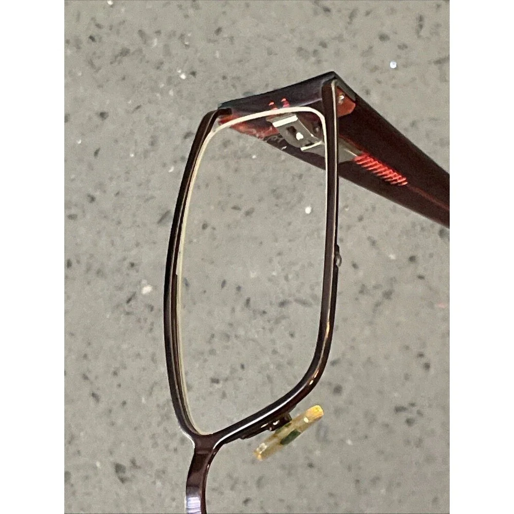 MIZYAKE Japan 4911 Brown Burgundy Red Half Rim Eyeglasses Frames ONLY